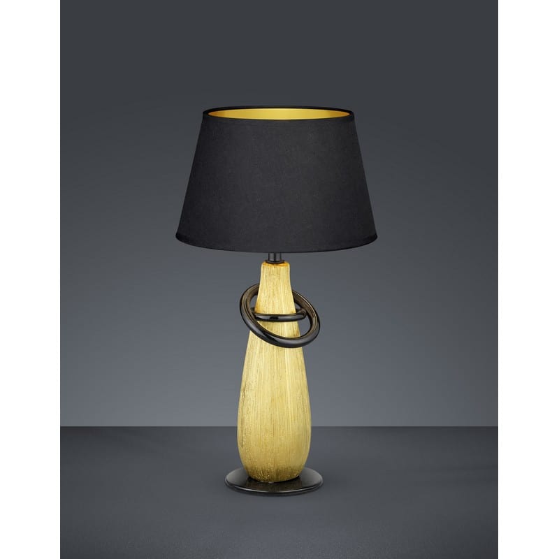 Lampe en céramique Thebes or et noire trio Fluor Luminaires